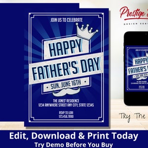 Father's Day Invitation - Father's Day Brunch - Celebrate Dad Invite - Dad Day Invitation - Happy Father's Day Flyer Printable - PEFATH