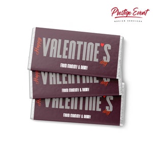 Valentine&#39;s Day Chocolate Bar Wrapper: Printable Candy Label (PDF)