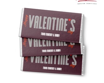 Incarto per barretta di cioccolato di San Valentino: etichetta stampabile per caramelle (PDF)