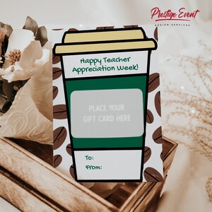 Titular de la tarjeta de regalo del maestro de café, gracias a un café con leche, sorbo sorbo Hooray, regalo de agradecimiento, agradecimiento maestro - ENSEÑAR