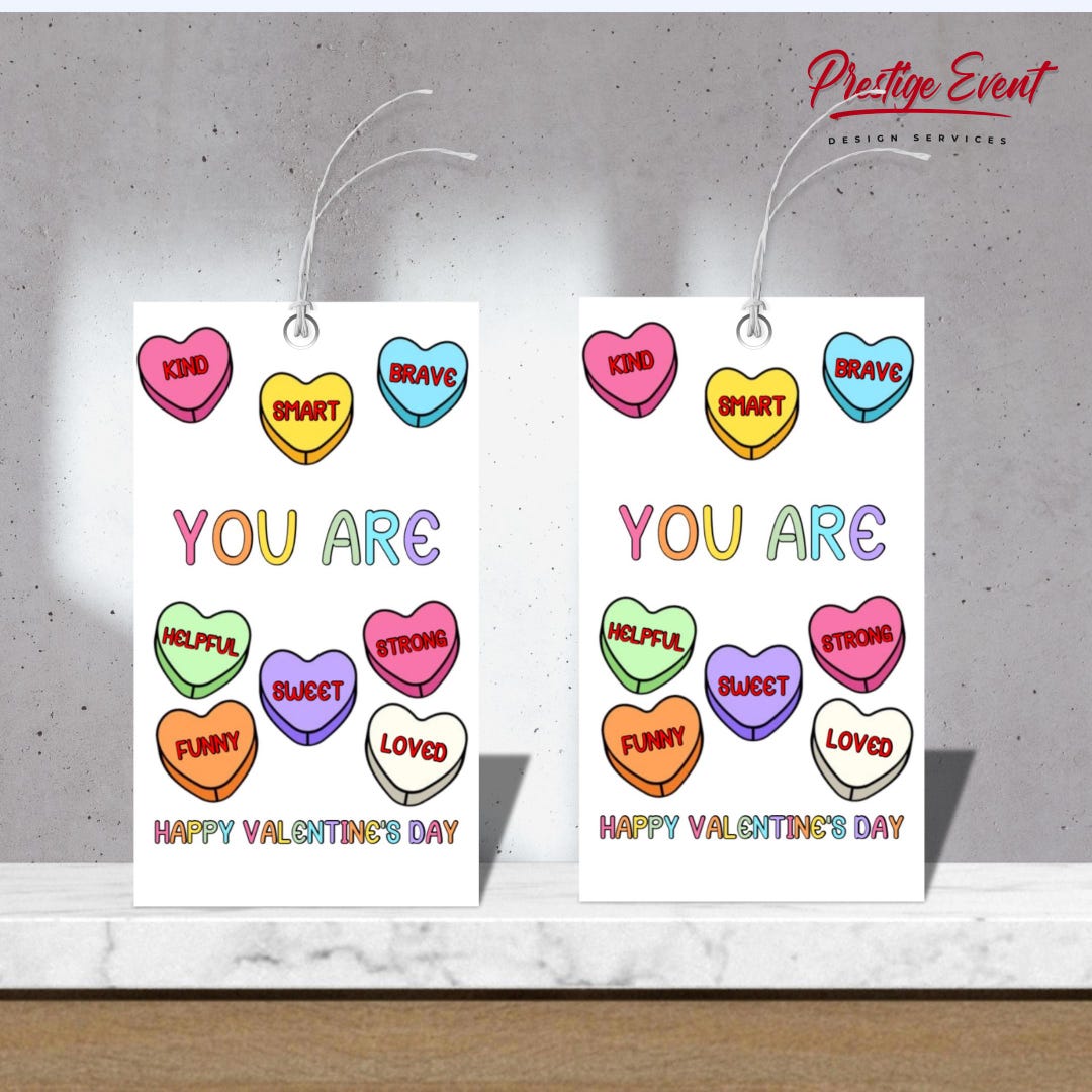 Conversation Heart Valentine's Day Tag - Printable Classroom Valentines ...