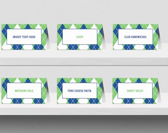 Golf Birthday Food Tents: Editable Partee Buffet Labels (Digital Download)