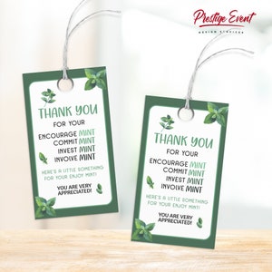 Mint Appreciation Tag, Teacher Gift Tag, Thank You Gift Tag, Staff Appreciation, Teacher Thank You - TEACH