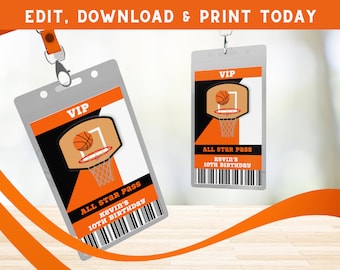 VIP-pass för basketfödelsedag: All-Star-festmärke (digital nedladdning)