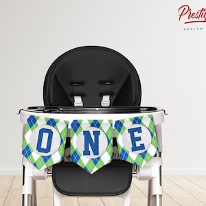 Golf High Chair Banner - Hole In One Pennant Banner - Golf Smash Cake - 1st Birthday Photo Backdrop - Golf 1st Birthday - One Banner - GOLF
