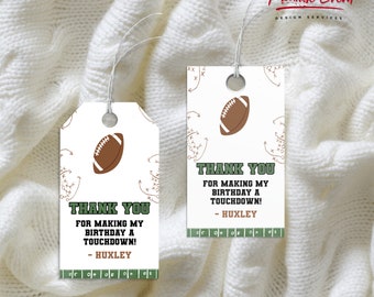 Football Party Favor Tags: Editable Sports Theme (Digital Download)
