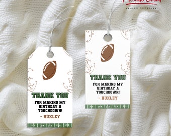 Football Gift Tags, Sports Party Favor Tags, Football Theme Decorations, Football Theme Thank You Tags, Sports Gift Tags - PEFO2