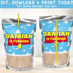 Toy Story Juice Pouch Label: Birthday Party Favor (Digital Download)
