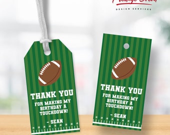 Football Birthday Favor Tag: Thank You Gift Tags (Digital Download)