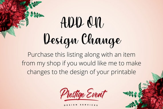 Add On - Design Modification -Design Changes For One Template Il_570xn