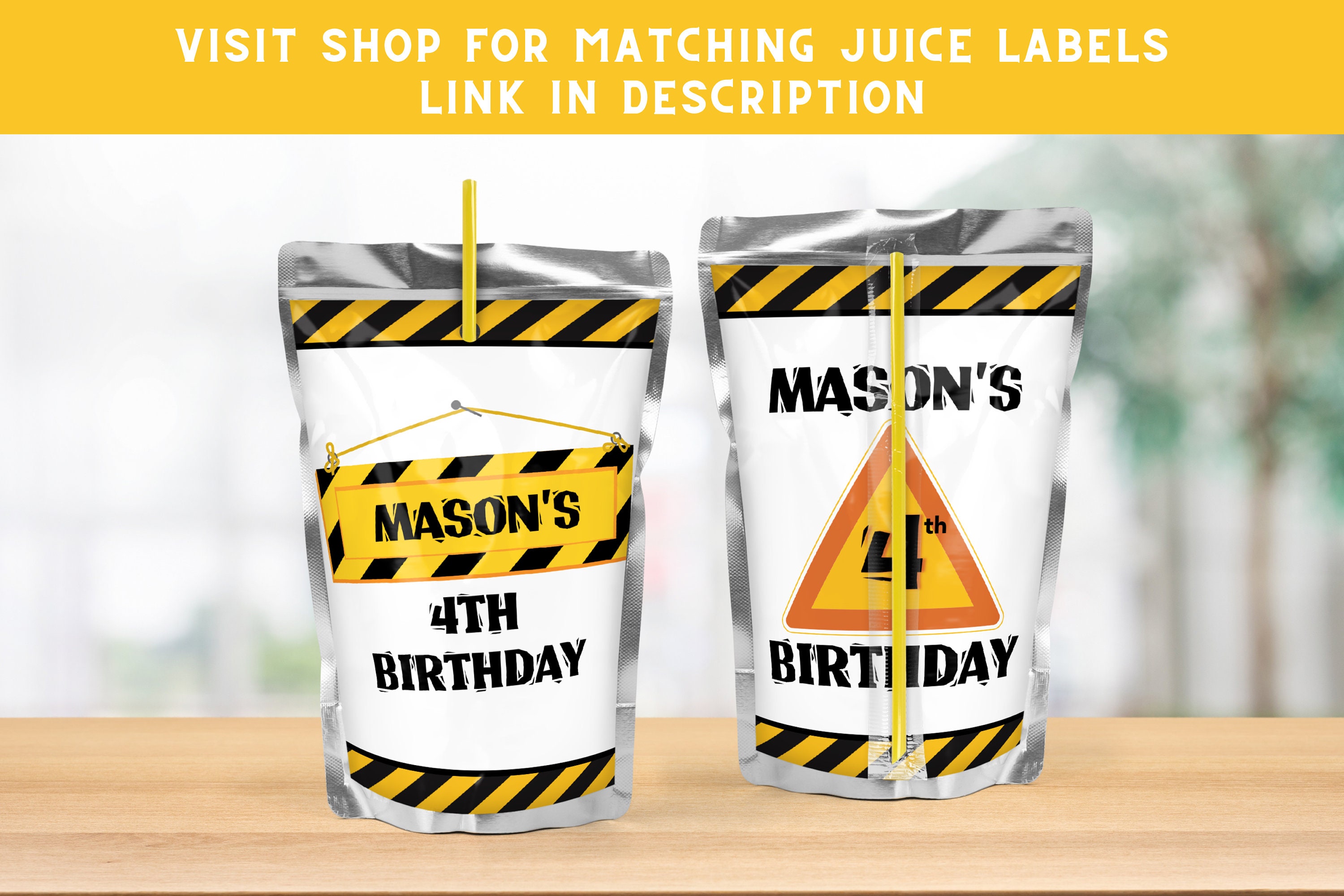 Label Digge Construction Birthday Water Bottle Label: Digger Theme (digital ...