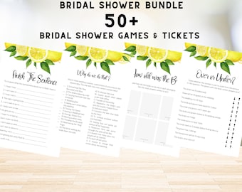 Lemon Bridal Shower Games Bundle: 59 Printable Activities (PDF)