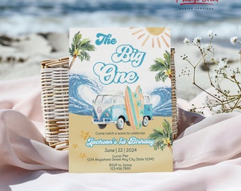 Surfing Birthday Invitation: Beach Theme Party (Digital Download)