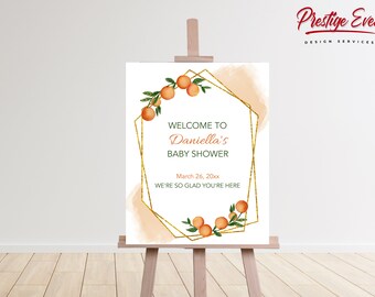 Clementine Baby Shower Welcome Sign: Gender Neutral Oranges (Digital Download)