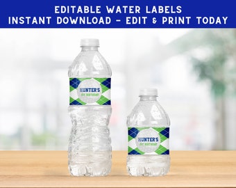 Plantilla de etiquetas para botellas de agua de golf: Tema Par-Tee (Etiqueta de agua imprimible)