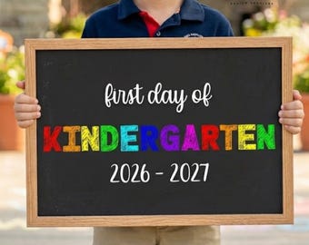 First Day of School Chalkboard Sign: Photo Prop Printable (All Grades, Digital Download) - B2SPE