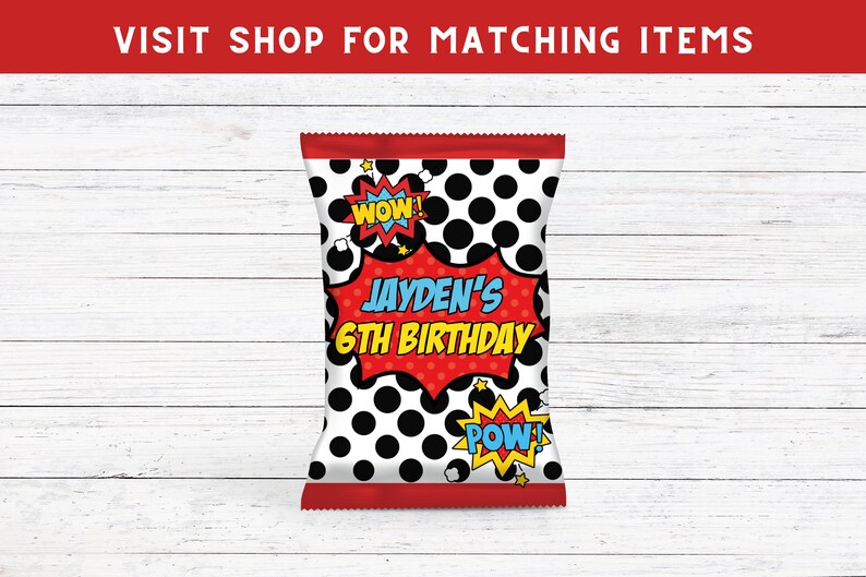 Superhero Rice Treat Superhero Rice Krispies Wrapper Superhero Decor Superhero Theme Superhero Favors PES109 image 3