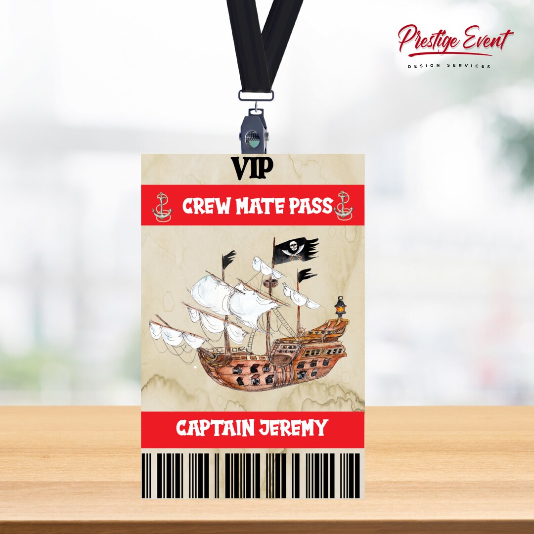 Pirate Crew Mate Passes Pirate Party VIP Pass Ahoy Matey Etsy