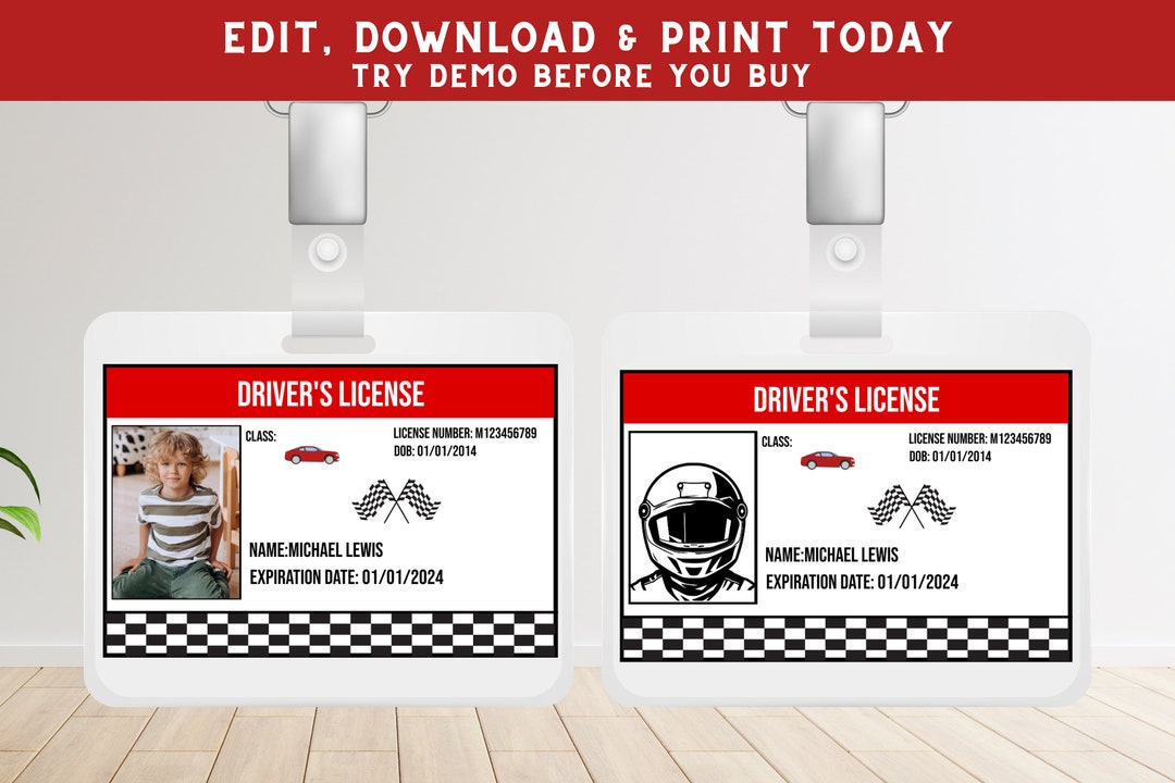 Race Car Drivers License Pit Crew Racing Birthday Party Racing Party