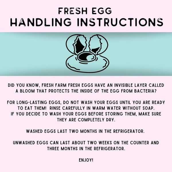 Instructions de manipulation des œufs