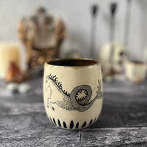 Handmade Ceramic Kelpie Mug / Water Spirit Mug / Scottish Folklore mug