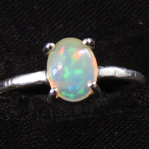 Beautiful Natural Ethiopian Opal Ring/925 Sterling Silver/Engagement Ring/Multi Fire Opal/Wedding Ring/Gift For Friend/US-9 Ring/9X7 MM
