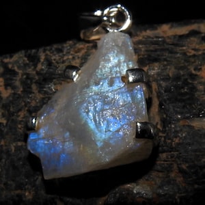 Weißer Regenbogen Mondstein Anhänger/Natürlicher Regenbogen Mondstein/Kristall Schmuck/925 Sterling Silber/Geschenk für Sie/21X19 MM