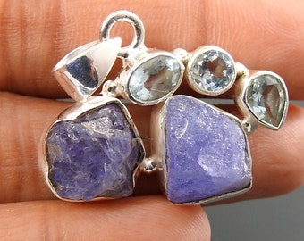 Tanzanite Rough Pendant/Raw Tanzanite Pendant/925 Sterling Silver Pendant/Birthstone Pendant/Healing Stone/Wedding Gift