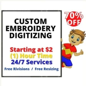 Custom Embroidery Digitizing, Logo Digitizing, Embroidery Digitizing Service, Image Digitizing Embroidery, Custom Digitize image 1