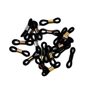 Siliconen lussen / rubberen lussen 4 stuks als brilhouder voor brilband/glazen ketting in zwart / 5 kleuren / zonnebril