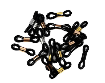 Silicone loops / rubber loops 4 pieces as glasses holder for glasses strap / glasses chain in black / 5 colors / sunglasses