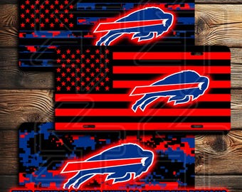 Buffalo Football-nummerplaat png-bundel | 22 sublimatieontwerpen