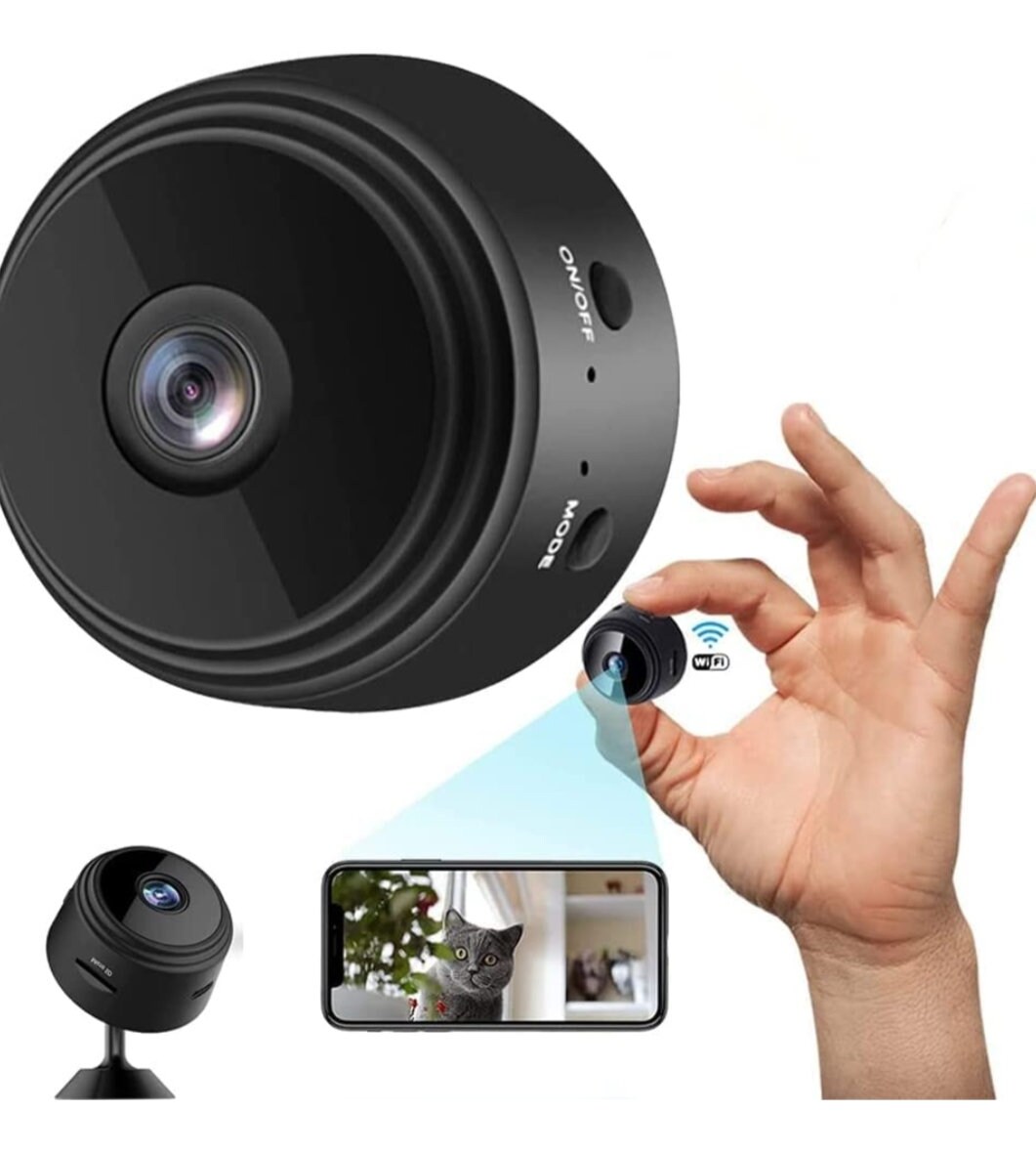 Camera Espion,HD Caméra de Surveillance sans Fil 1080P Mini Camera sur  Batteries Nanny Caméra Sport