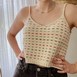 Knitting Pattern | Julep Cami | Digital PDF download | summer cotton tank top camisole strappy colorwork easy beginner sweater knitted