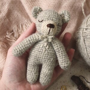 Crochet Pattern | Mini Teddy Bear Amigurumi | Digital Download | Tutorial newborn photo prop toy woodland animal baby handmade miniature