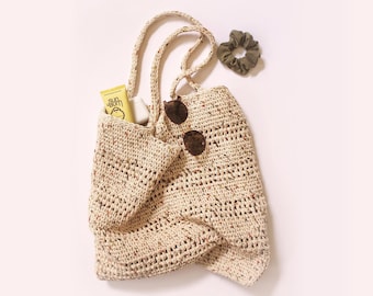 Patrón de ganchillo / Bolso de mano en todas partes / Descarga digital PDF / boho mercado de algodón moderno produce algodón de hombro de malla mínima de playa