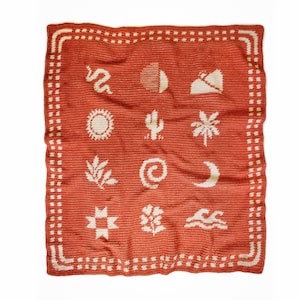 Graph Crochet Pattern | Out West Throw Blanket | Digital PDF download | Tapestry graphgan boho modern sun desert minimal cactus aesthetic