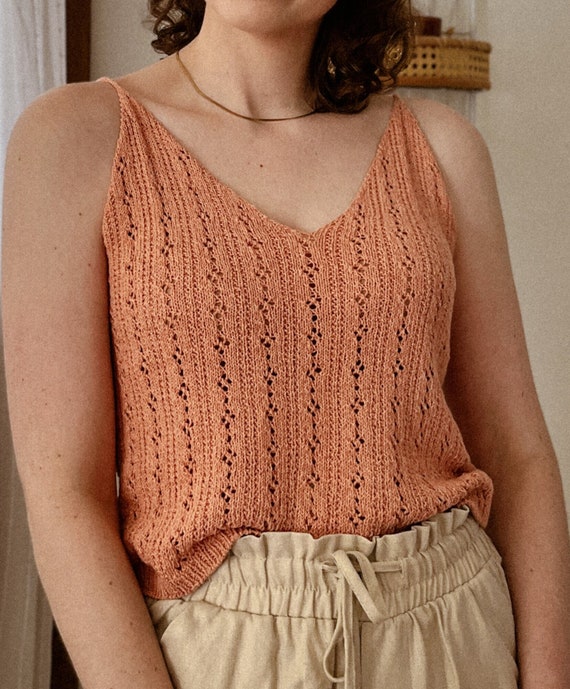 English Knitting Pattern | Fleur Cami | PDF | Summer Tank Top