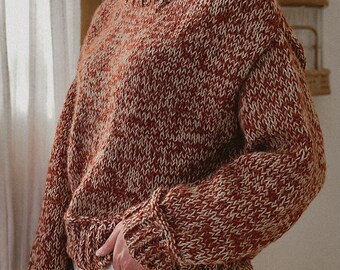 Knitting Pattern | Duet Sweater | Digital PDF download | easy drop shoulder oversized crew neck pullover knitted modern top down jumper
