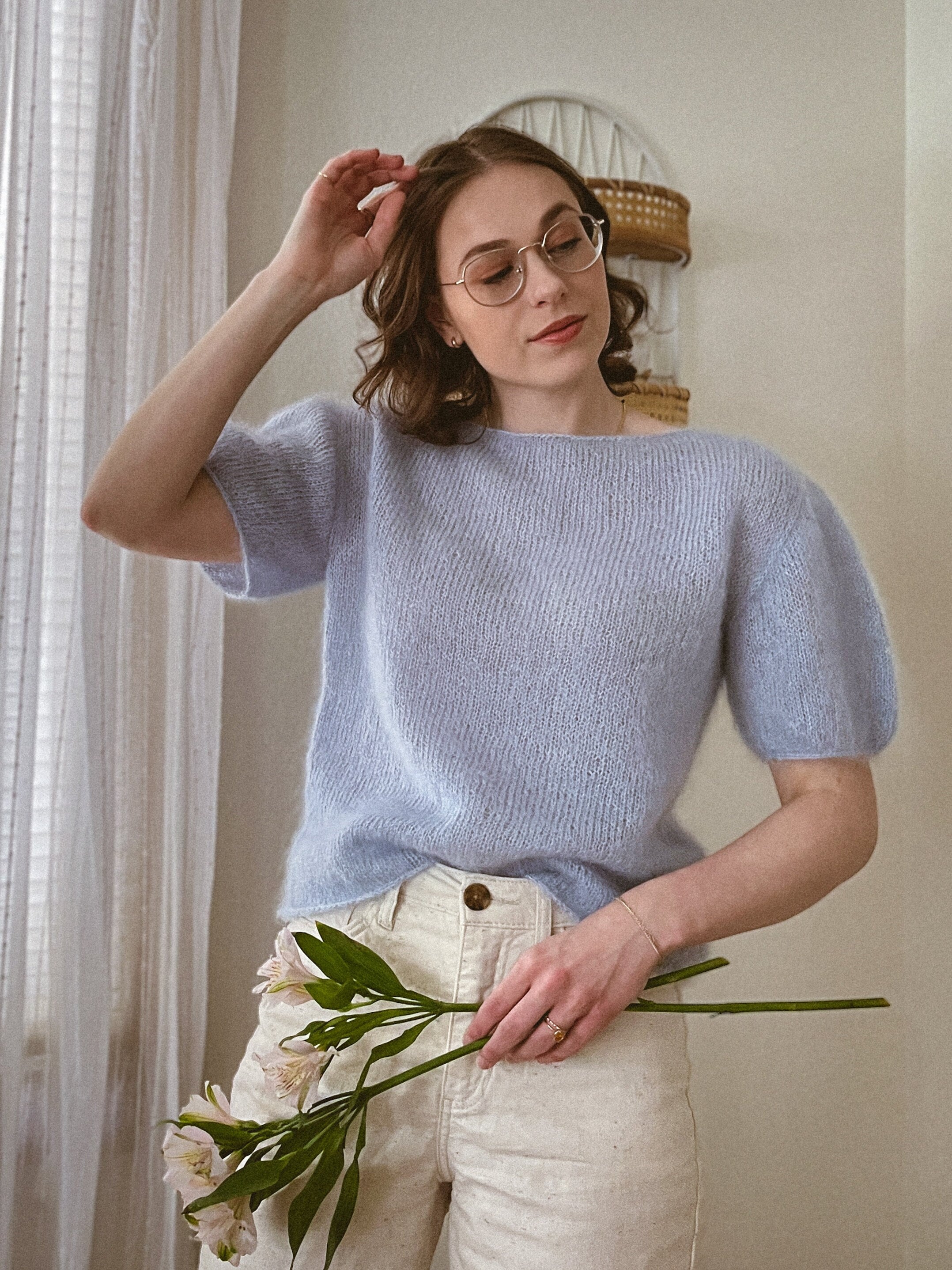 rihka short sleeve mohair knit coussinet
