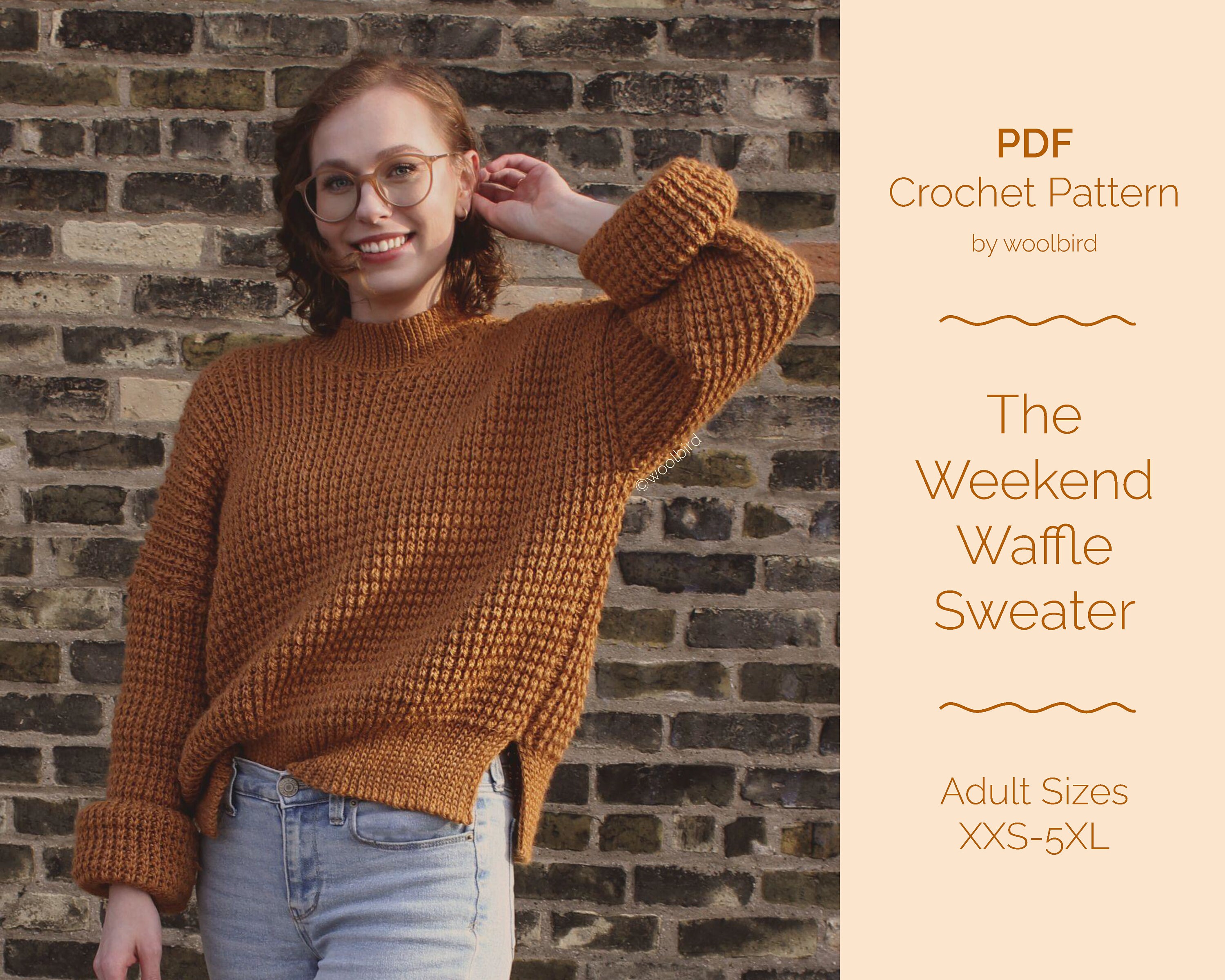 Waffle Knit Sweater - Etsy