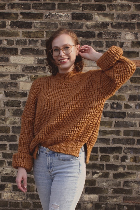Crochet Pattern the Weekend Waffle Sweater Adult Sizes XXS 5X