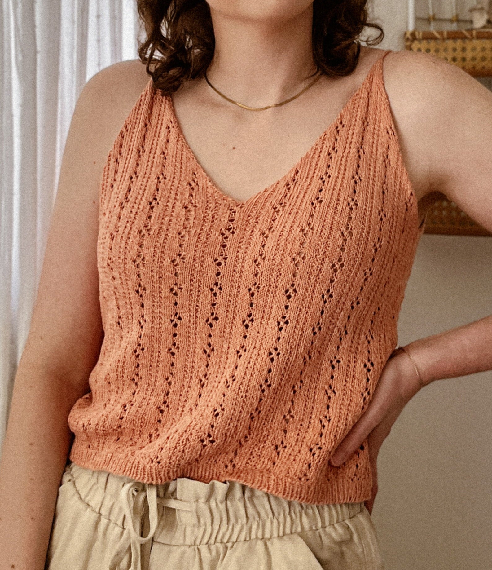 English Knitting Pattern | Fleur Cami | PDF Download | Summer Tank