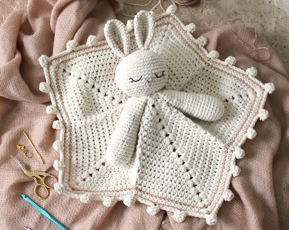 Crochet Pattern Sleepy Bunny Lovey Security Blanket English PDF Woodland Animal Baby Shower Handmade Amigurumi Toy Newborn Nursery Etsy Canada