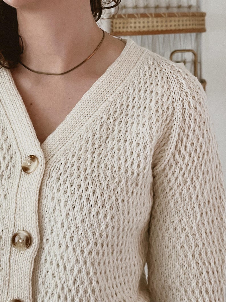 Knitting Pattern Gemma Cardigan Long Sleeve Digital English PDF Raglan