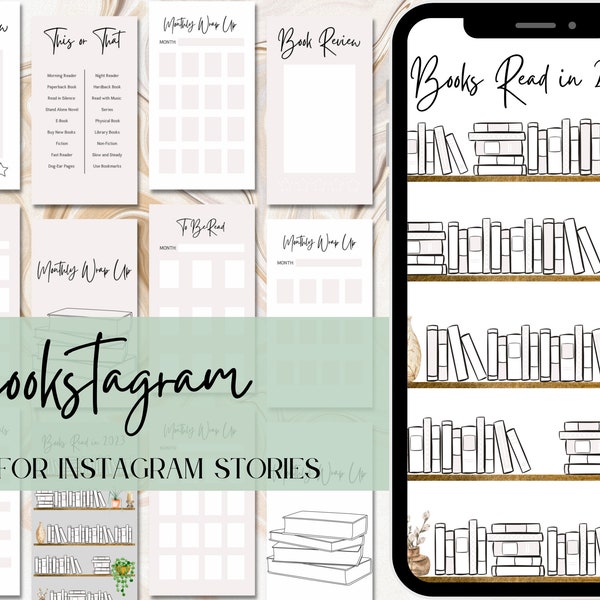 Bookstagram Template | Instagram Template, Social Media, Reading Tracker, Book Log, Book Tracker, Instagram Story Template