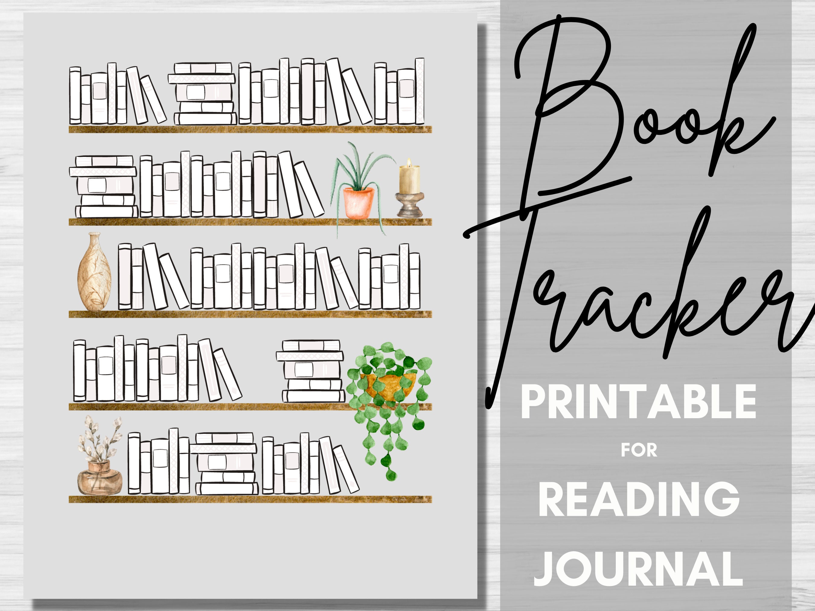 Reading Tracker Reading Journal Printable, Reading Printable, Reading Log,  Book Tracker, Book Log, Reading Planner, Bookshelf Tracker 