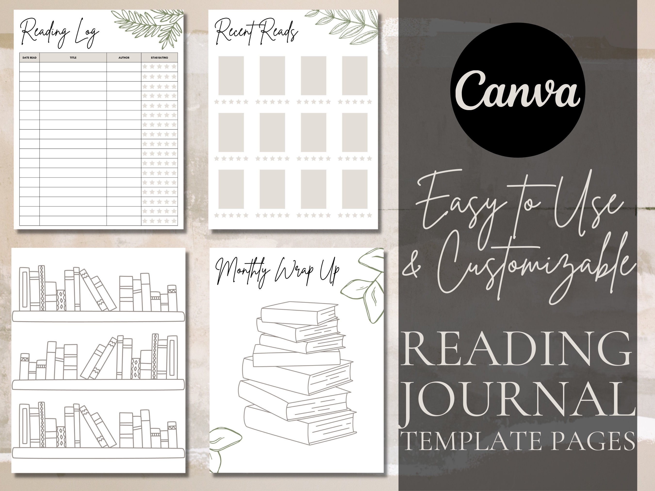 Buy Reading Journal Template Reading Tracker, Reading Log, Book