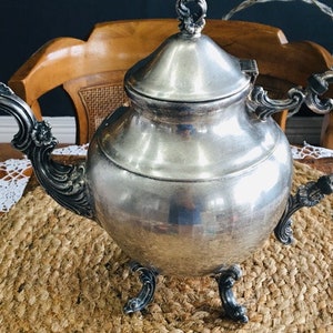 Vintage Silver Plate Ornate Tea Pot