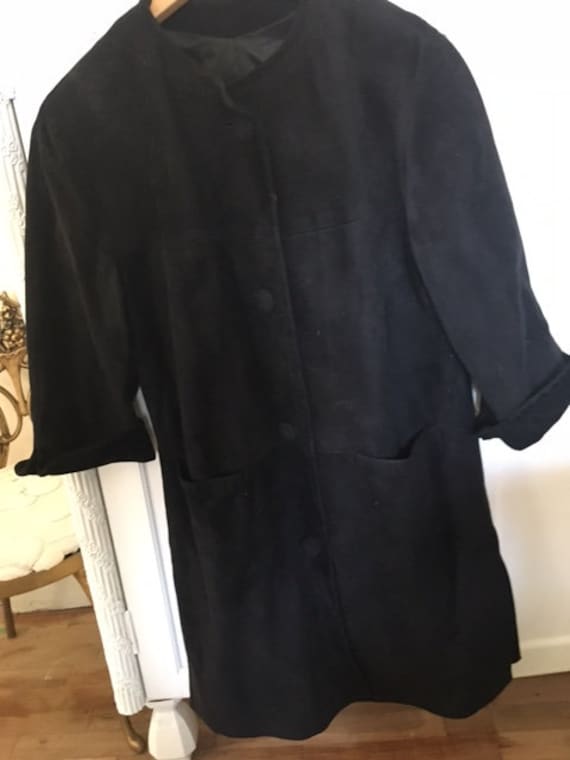 Mid Century Jackie O Style Suede Coat